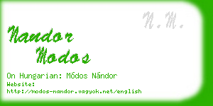 nandor modos business card