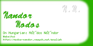 nandor modos business card